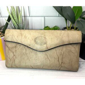 Buxton Vintage Brown Top Grain Cowhide Leather Tri-Fold Clutch Wallet Organizer